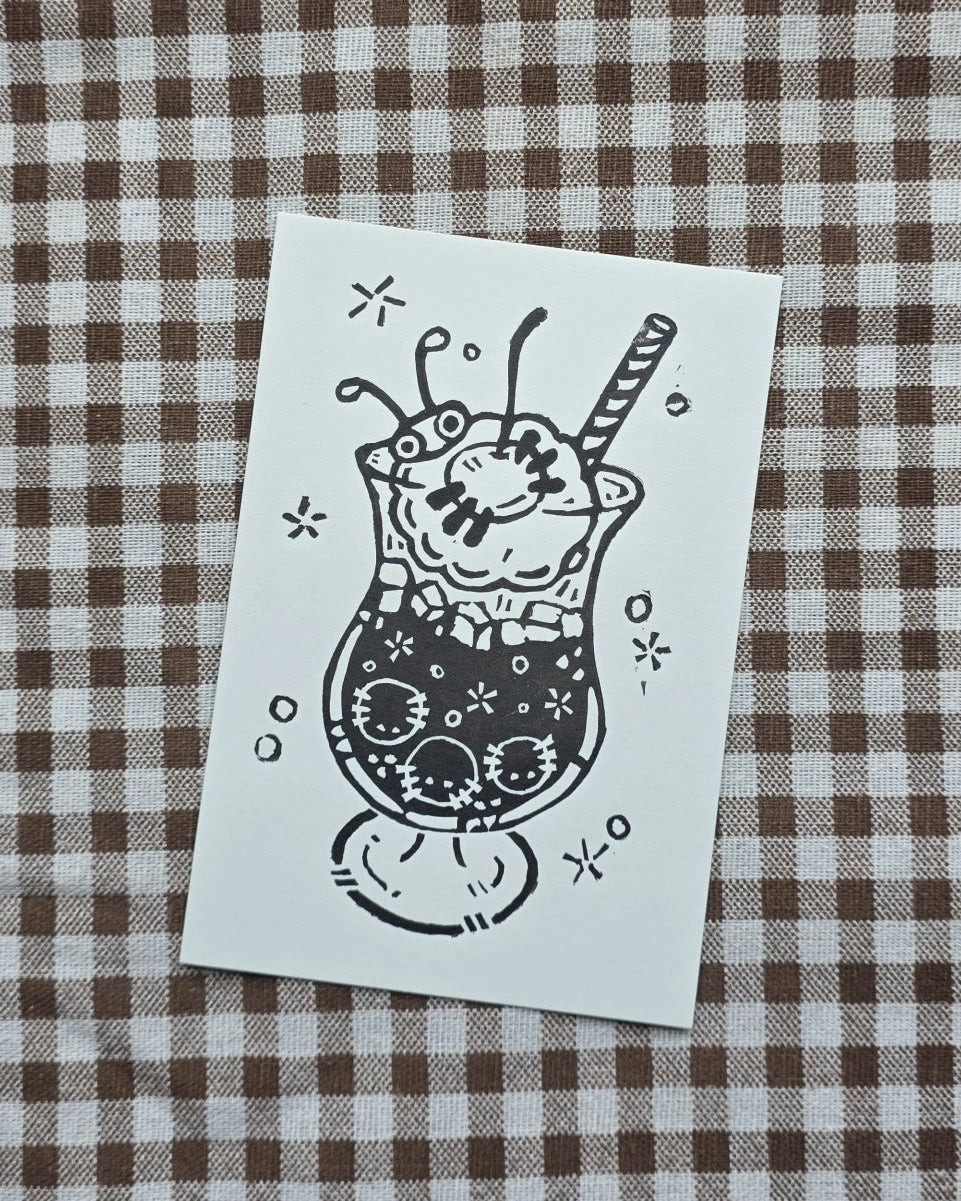 Bug Soda Lino Print